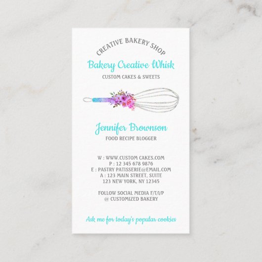 Caterer Whiskロゴのペストリーボホ 名刺 (裏面)