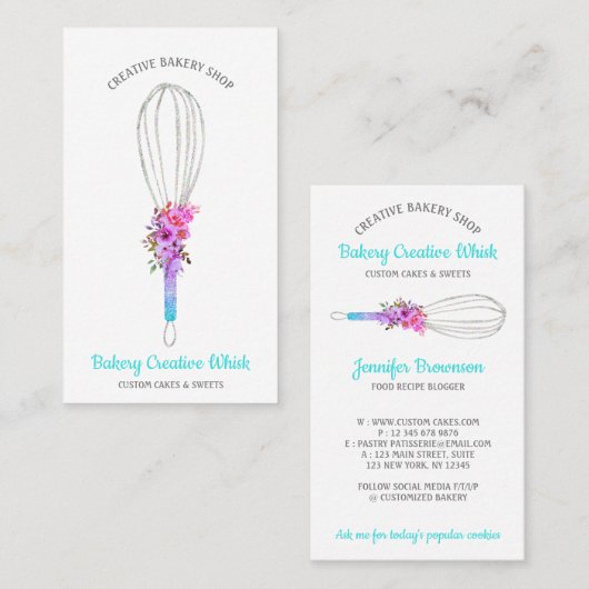 Caterer Whiskロゴのペストリーボホ 名刺 (正面/裏面)