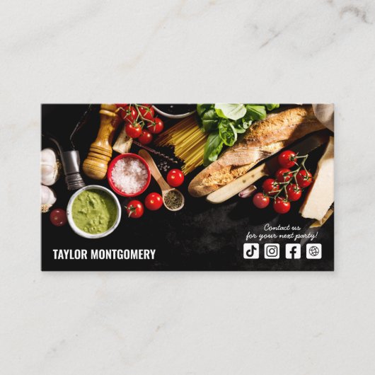 Catering Social Media QR Code 名刺 (正面)