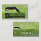 Caterpillar自然恋人グレー長方形モノグラム 名刺 (正面/裏面)