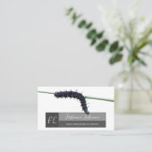 Caterpillar自然恋人グレー長方形モノグラム 名刺 (スタンド正面)