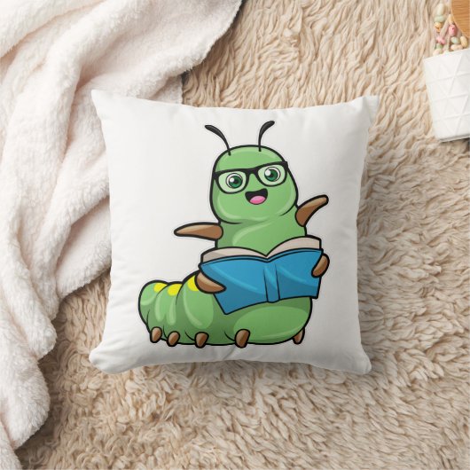 Caterpillar asおたくwith Book & Glass クッション (ブランケット)