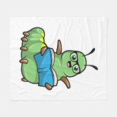 Caterpillar asおたくwith Book & Glass フリースブランケット (正面(横))