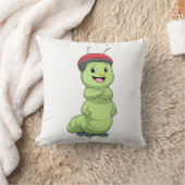 Caterpillar as Inline skater with Roller skates.pn クッション (ブランケット)
