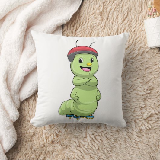 Caterpillar as Inline skater with Roller skates.pn クッション (ブランケット)