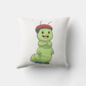 Caterpillar as Inline skater with Roller skates.pn クッション (裏面)