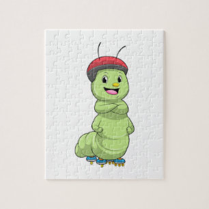 Caterpillar as Inline skater with Roller skates.pn ジグソーパズル