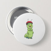 Caterpillar as Inline skater with Roller skates.pn 缶バッジ (正面&裏面)