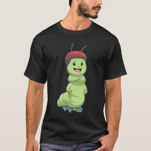 Caterpillar as Inline skater with Roller skates.pn Tシャツ
