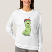 Caterpillar as Inline skater with Roller skates.pn Tシャツ (正面)