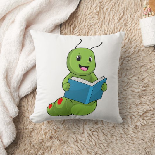 Caterpillar at 読's with Book クッション (ブランケット)