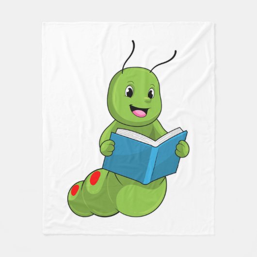 Caterpillar at 読's with Book フリースブランケット (正面)