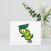 Caterpillar at Sleeping with Leaf ポストカード (スタンド正面)