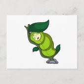 Caterpillar at Sleeping with Leaf ポストカード (正面)