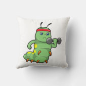 Caterpillar at Strength training with Dumbbell クッション (裏面)