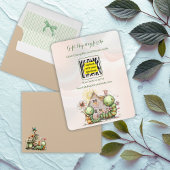 Caterpillar Baby Shower QR Code RSVP/Gift Registry ノートカード