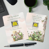 Caterpillar Baby Shower QR Code RSVP/Gift Registry ノートカード