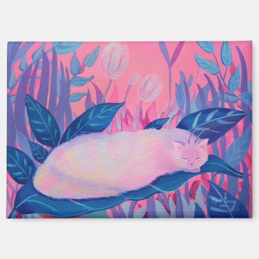 Caterpillar Cat Pink Purple Blue Fantasy マグネット (正面)