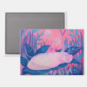 Caterpillar Cat Pink Purple Blue Fantasy マグネット (正面/裏面)