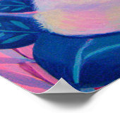 Caterpillar Cat Pink Purple Blue Fantasy Wall Art ポスター (角)