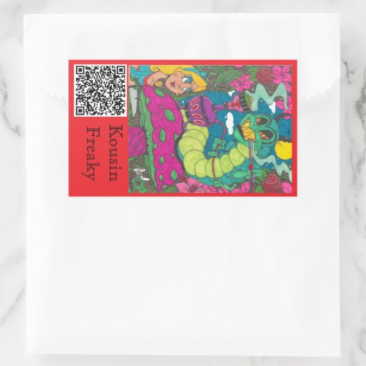 Caterpillar Hookah 長方形シール (バッグ)