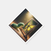 Caterpillar Looking At a Butterfly In a Mirror スタンダードカクテルナプキン (角)