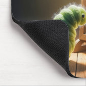 Caterpillar Looking At a Butterfly In a Mirror マウスパッド (コーナー)