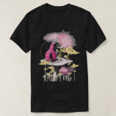 Caterpillar smoking magic mushrooms and Alice In W Tシャツ (デザイン正面)