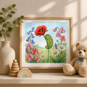 Caterpillar Tiny Insects Nursery ポスター