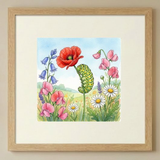 Caterpillar Tiny Insects Nursery ポスター