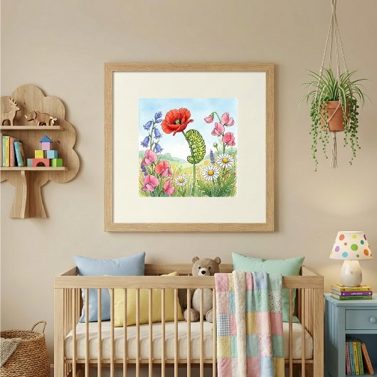 Caterpillar Tiny Insects Nursery ポスター