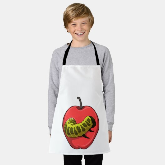 Caterpillar with Apple エプロン (着用した状態)
