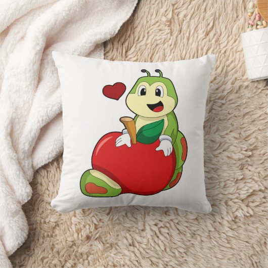 Caterpillar with Apple クッション (ブランケット)