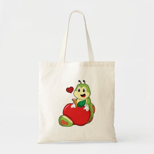 Caterpillar with Apple トートバッグ (正面)