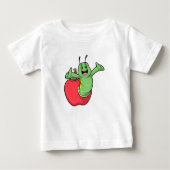 Caterpillar with Apple ベビーTシャツ (正面)