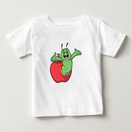 Caterpillar with Apple ベビーTシャツ (正面)