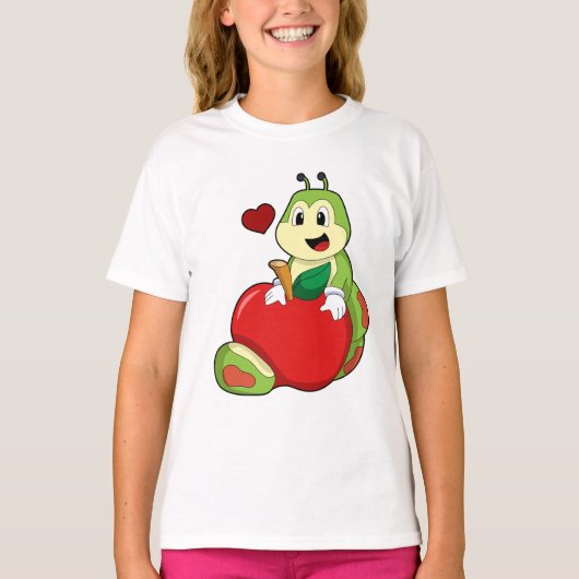 Caterpillar with Apple Tシャツ (正面)
