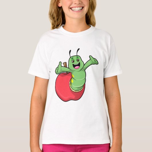 Caterpillar with Apple Tシャツ (正面)