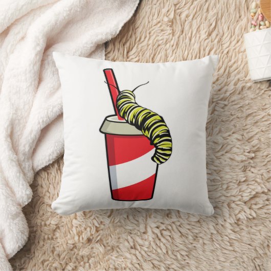 Caterpillar with Drink クッション (ブランケット)