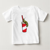 Caterpillar with Drink ベビーTシャツ (正面)