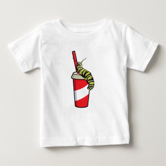 Caterpillar with Drink ベビーTシャツ (正面)