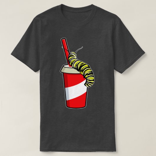 Caterpillar with Drink Tシャツ (デザイン正面)