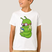 Caterpillar with Sunglasses & Book Tシャツ (正面)