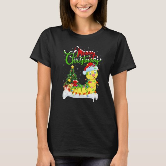 Caterpillar  Xmas Decorations Caterpillar Christma Tシャツ (正面)