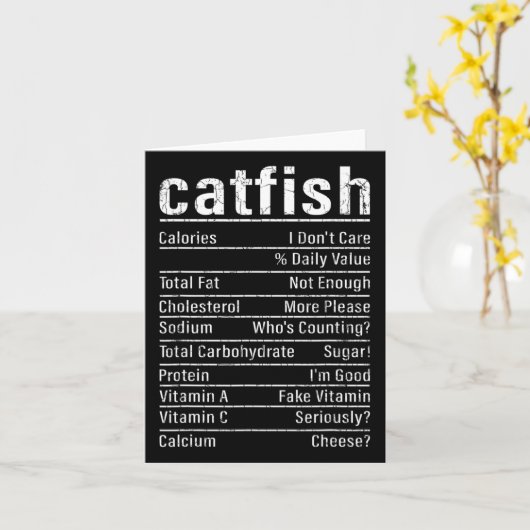 Catfish Facts Funny Fishing Lover Catfishing Graph カード (黄色い花)