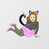catgirlボタン ウィンドウサイン (シート)