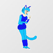 catgirlボタン ウィンドウサイン (シート)