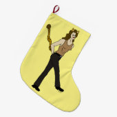 catgirlボタン ラージクリスマスストッキング (正面 (吊り時))