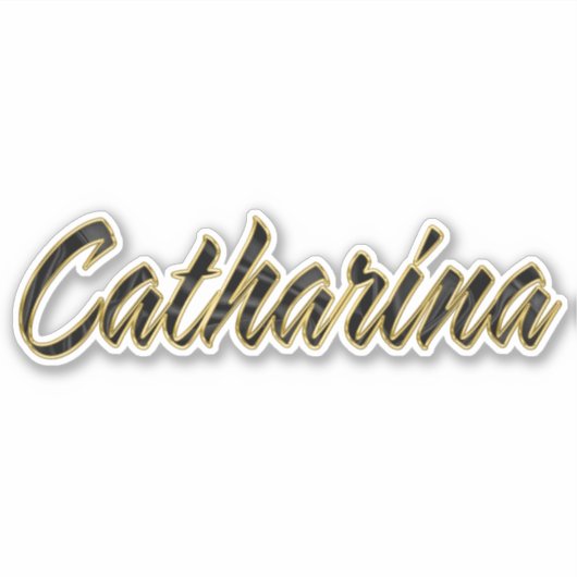 Catharina black gold Lettering Aufkleber Sticker シール (正面)