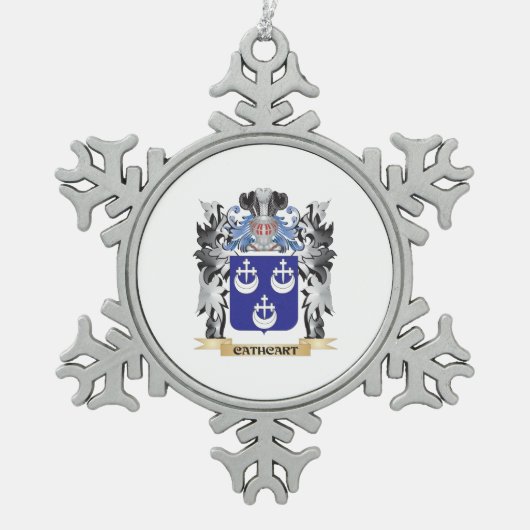Cathcartの紋章付き外衣-家紋 スノーフレークピューターオーナメント (正面)